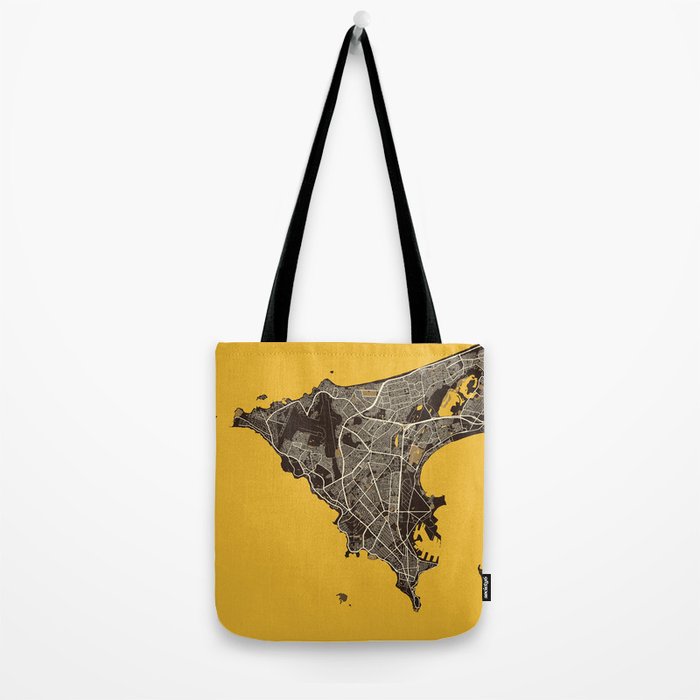 Dakar City Map of Senegal - Pastel Tote Bag Gallery Image 2