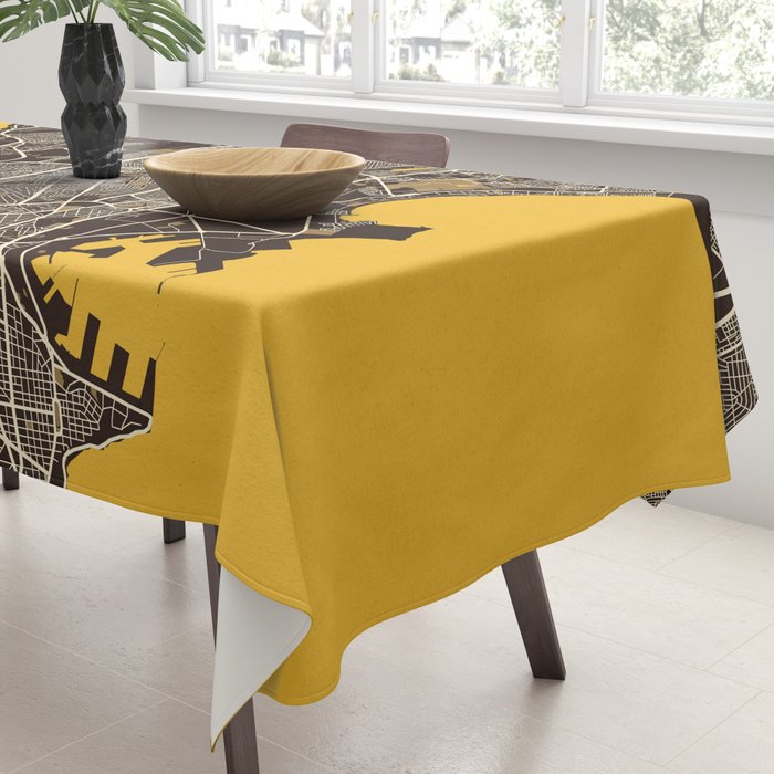 Dakar City Map of Senegal - Pastel Tablecloth Gallery Image 3