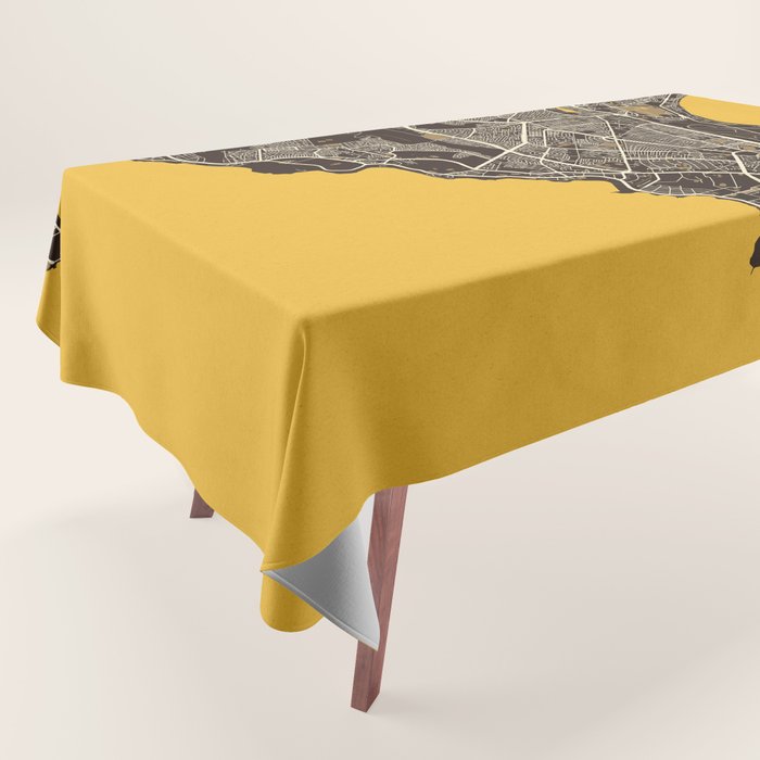 Dakar City Map of Senegal - Pastel Tablecloth Gallery Image 1