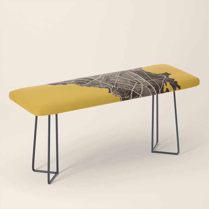 Dakar City Map of Senegal - Pastel Bench Gallery Image 1