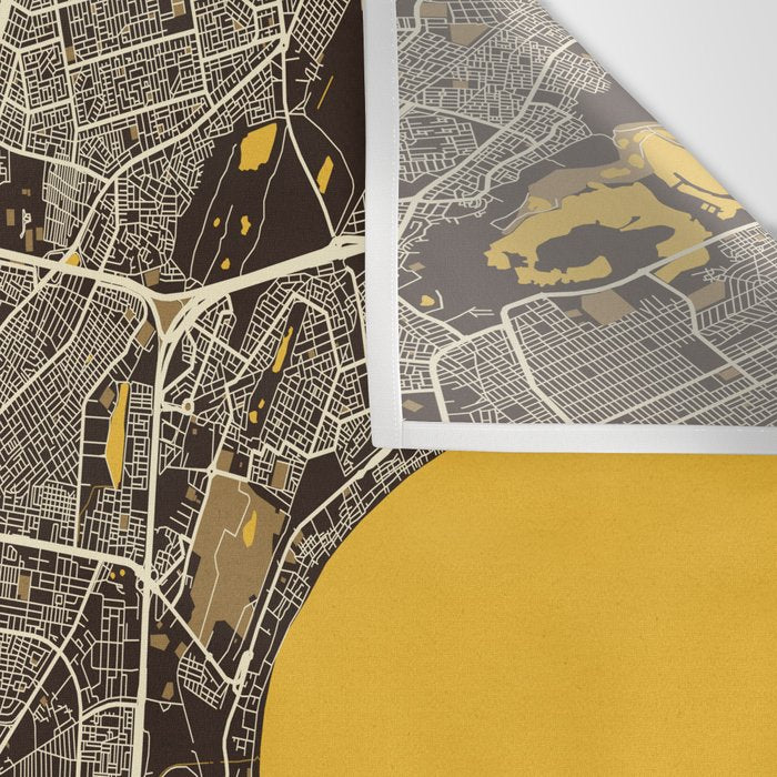 Dakar City Map of Senegal - Pastel Wall Tapestry Gallery Image 3