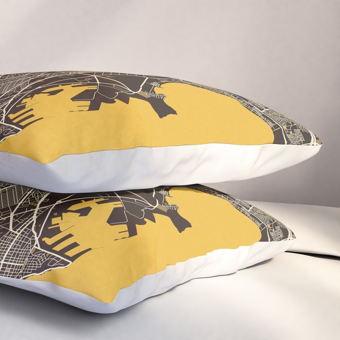 Dakar City Map of Senegal - Pastel Pillow Sham Gallery Image 3