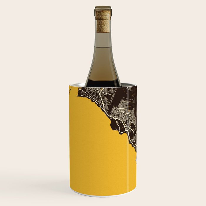 Dakar City Map of Senegal - Pastel Wine Chiller Gallery Image 2