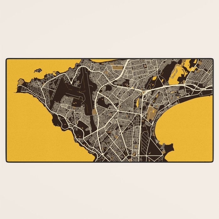 Dakar City Map of Senegal - Pastel Desk Mat Gallery Image 3