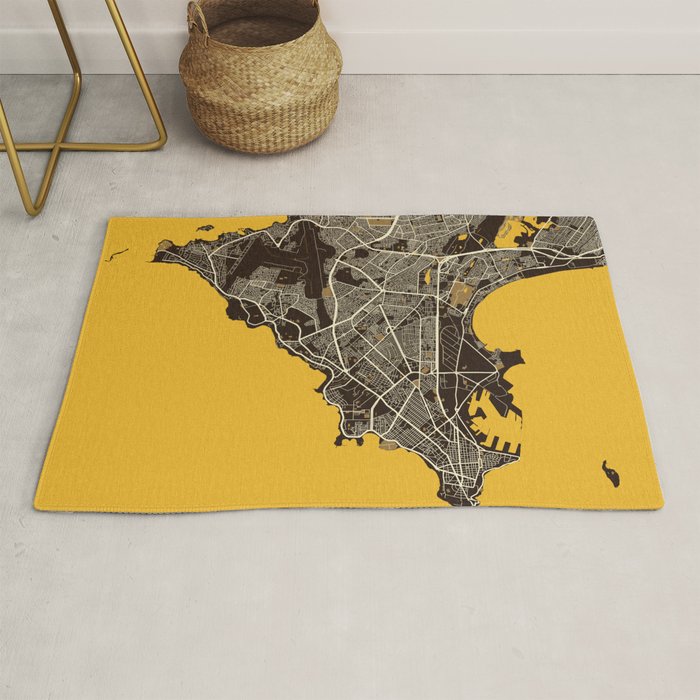 Dakar City Map of Senegal - Pastel Rug Gallery Image 1