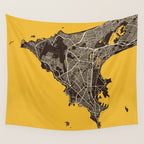 Dakar City Map of Senegal - Pastel Wall Tapestry Gallery Image 4
