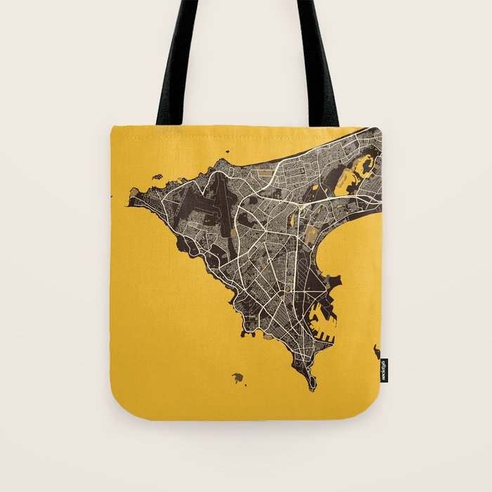 Dakar City Map of Senegal - Pastel Tote Bag Gallery Image 1