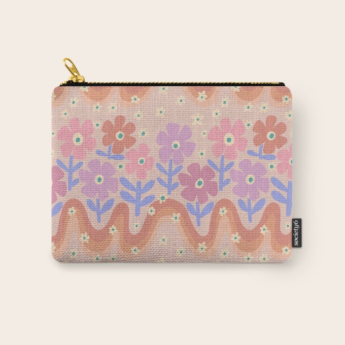 70s Retro Floral vibe Carry All Pouch Gallery Image 1