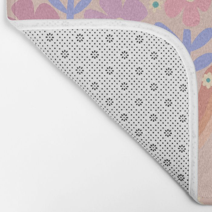 70s Retro Floral vibe Bath Mat Gallery Image 2