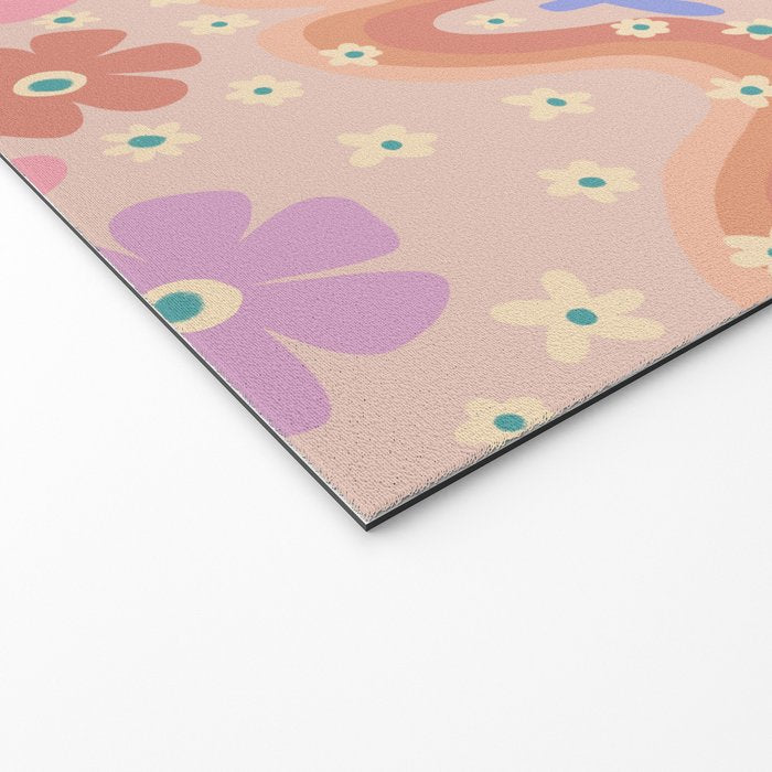 70s Retro Floral vibe Welcome Mat Gallery Image 2
