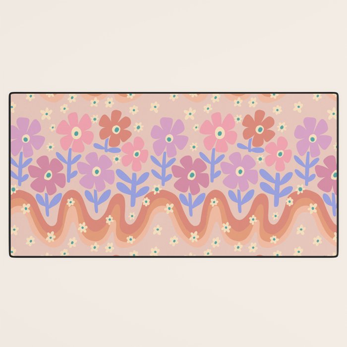 70s Retro Floral vibe Desk Mat Gallery Image 3