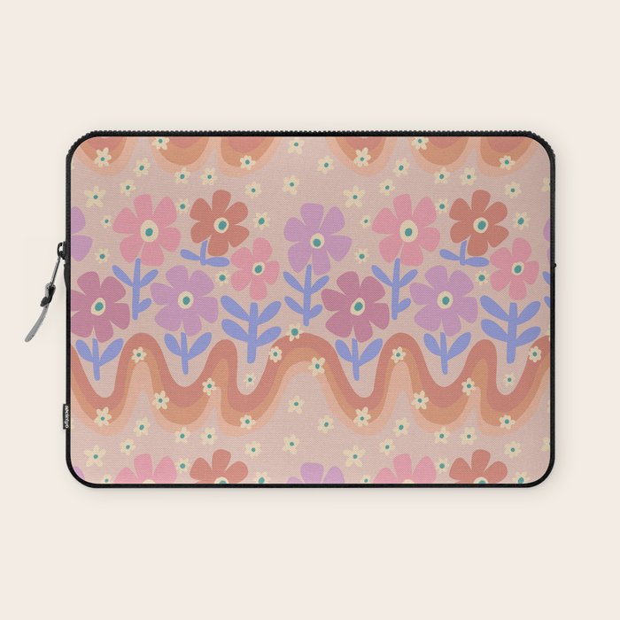 70s Retro Floral vibe Laptop Sleeve Gallery Image 1