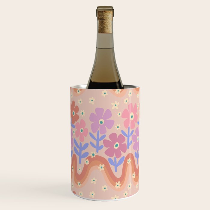 70s Retro Floral vibe Wine Chiller Gallery Image 1
