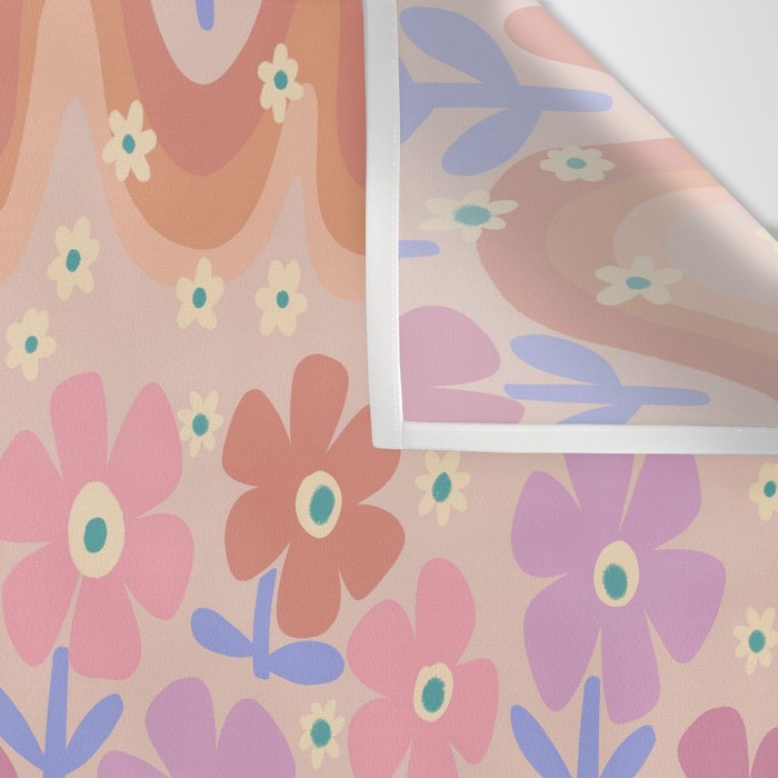 70s Retro Floral vibe Wall Tapestry Gallery Image 3