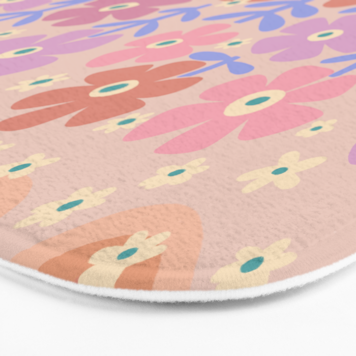 70s Retro Floral vibe Bath Mat Gallery Image 3