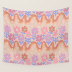 70s Retro Floral vibe Wall Tapestry Gallery Image 4