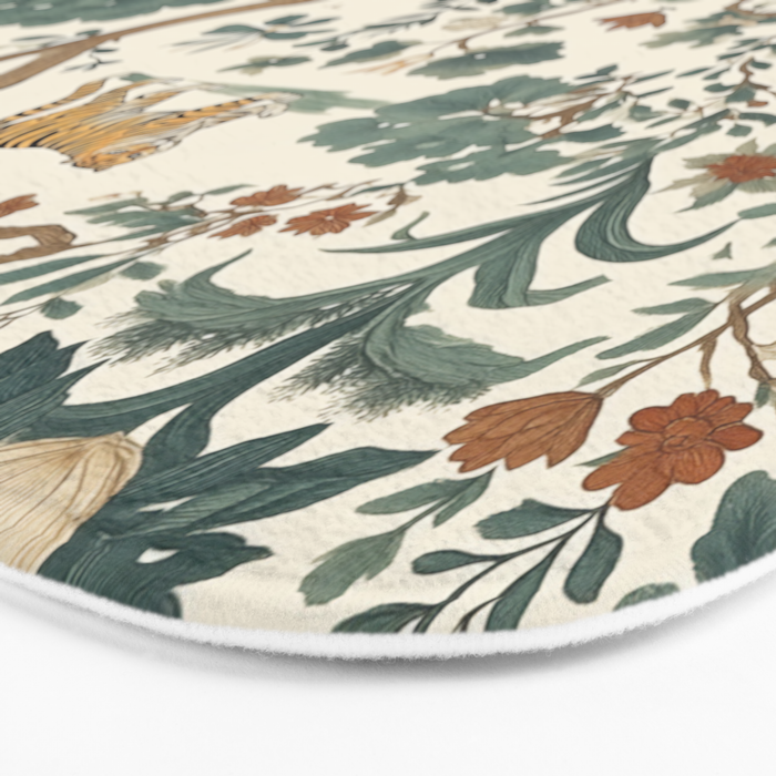 Tigers in Romantic Botanica Bath Mat Gallery Image 3