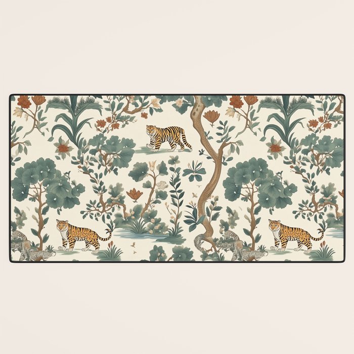Tigers in Romantic Botanica Desk Mat Gallery Image 3