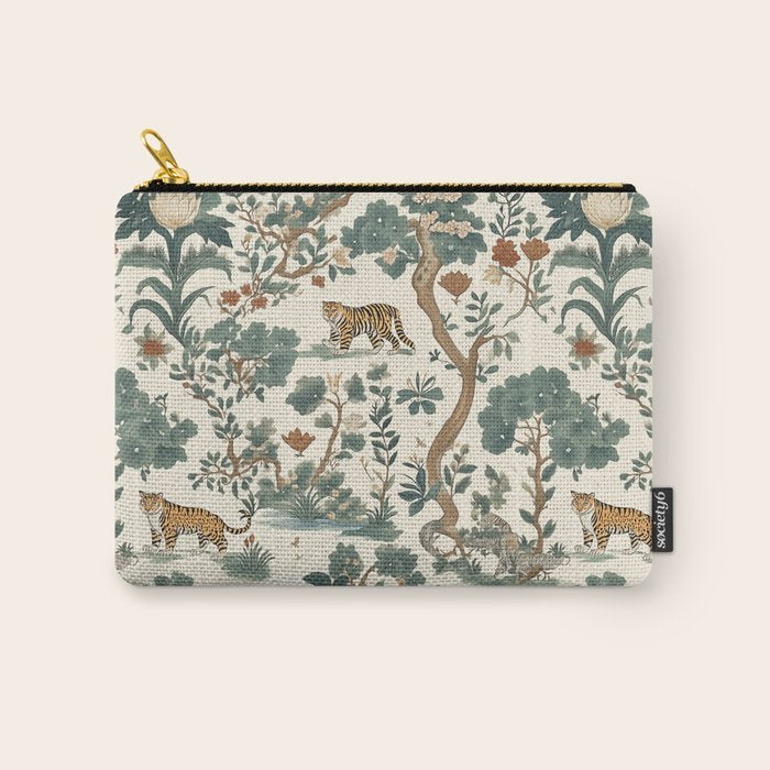 Tigers in Romantic Botanica Carry All Pouch Gallery Image 1