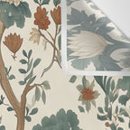Tigers in Romantic Botanica Wall Tapestry Gallery Image 3
