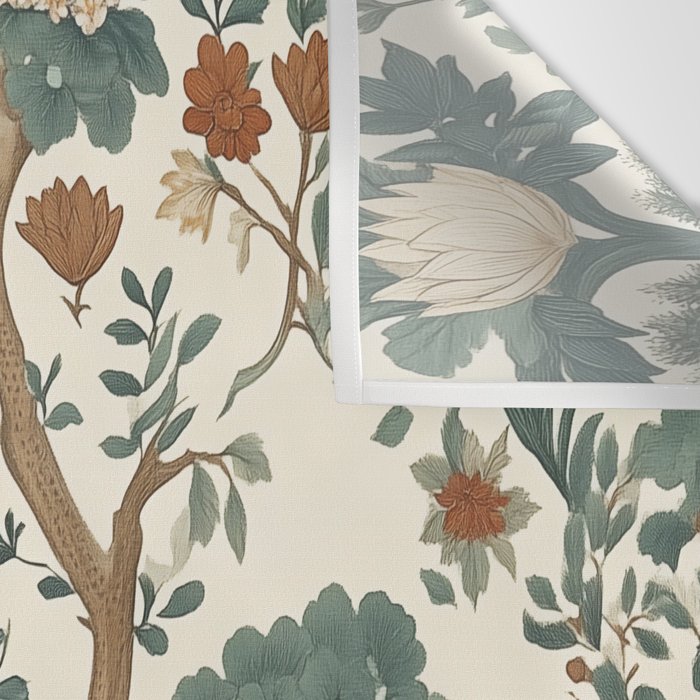 Tigers in Romantic Botanica Wall Tapestry Gallery Image 3
