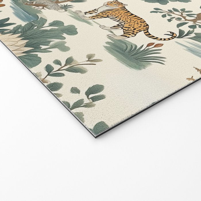 Tigers in Romantic Botanica Welcome Mat Gallery Image 2