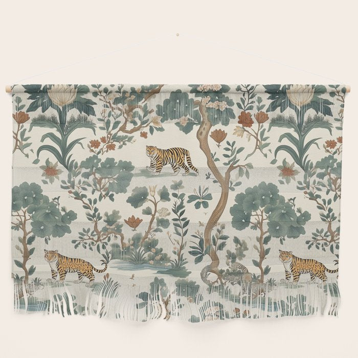 Tigers in Romantic Botanica Wall Hanging Gallery Image 1