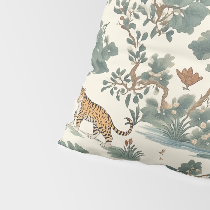 Tigers in Romantic Botanica Pillow Sham Gallery Image 4
