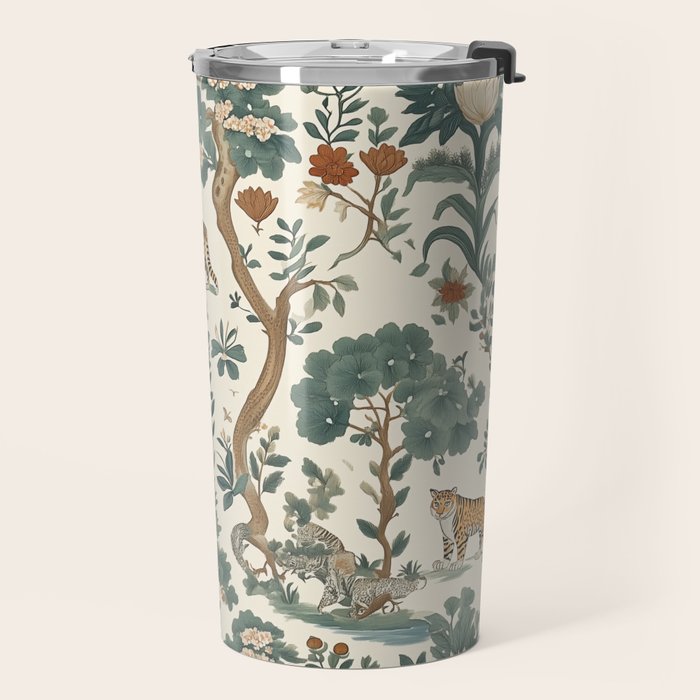 Tigers in Romantic Botanica Travel Mug Gallery Image 2