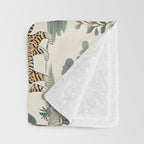 Tigers in Romantic Botanica Throw Blanket Gallery Image 3