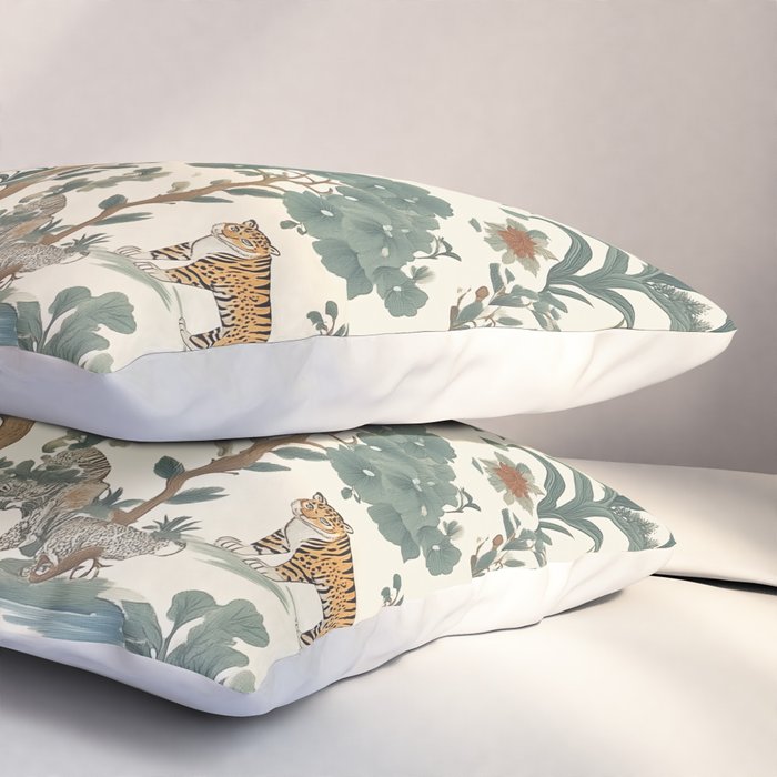 Tigers in Romantic Botanica Pillow Sham Gallery Image 3