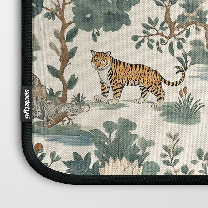 Tigers in Romantic Botanica Laptop Sleeve Gallery Image 3
