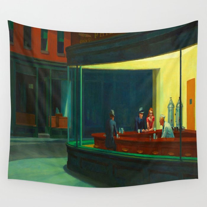  Edward Hopper - Night Hawks Wall Tapestry Gallery Image 4
