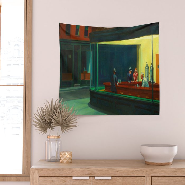  Edward Hopper - Night Hawks Wall Tapestry Gallery Image 2