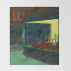  Edward Hopper - Night Hawks Throw Blanket Gallery Image 2