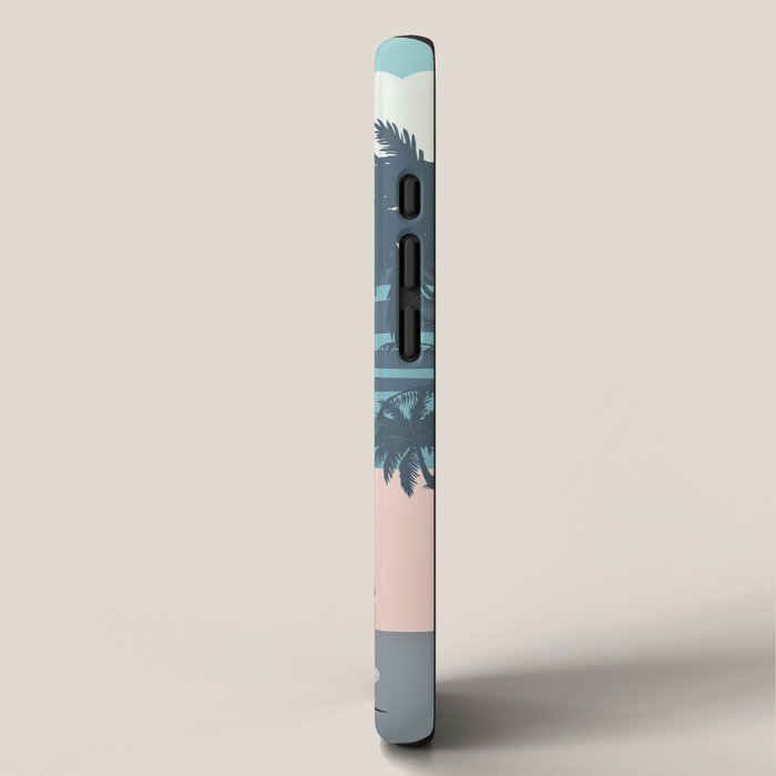 Surfer Graphic Beach Palm-Tree Camper-Van Art iPhone Case Gallery Image 2