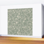 Decorative Nature Pattern, Sage Green and Ivory, Floral Prints Wall Mural Gallery Image 2