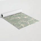 Decorative Nature Pattern, Sage Green and Ivory, Floral Prints Yoga Mat Gallery Image 2