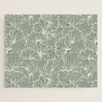Decorative Nature Pattern, Sage Green and Ivory, Floral Prints Jigsaw Puzzle Gallery Image 1