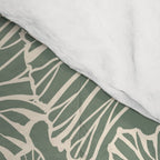 Decorative Nature Pattern, Sage Green and Ivory, Floral Prints Comforter Gallery Image 4