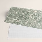 Decorative Nature Pattern, Sage Green and Ivory, Floral Prints Wrapping Paper Gallery Image 2