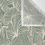 Decorative Nature Pattern, Sage Green and Ivory, Floral Prints Wall Tapestry Gallery Image 3