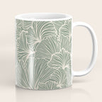 Decorative Nature Pattern, Sage Green and Ivory, Floral Prints Coffee Mug Gallery Image 1