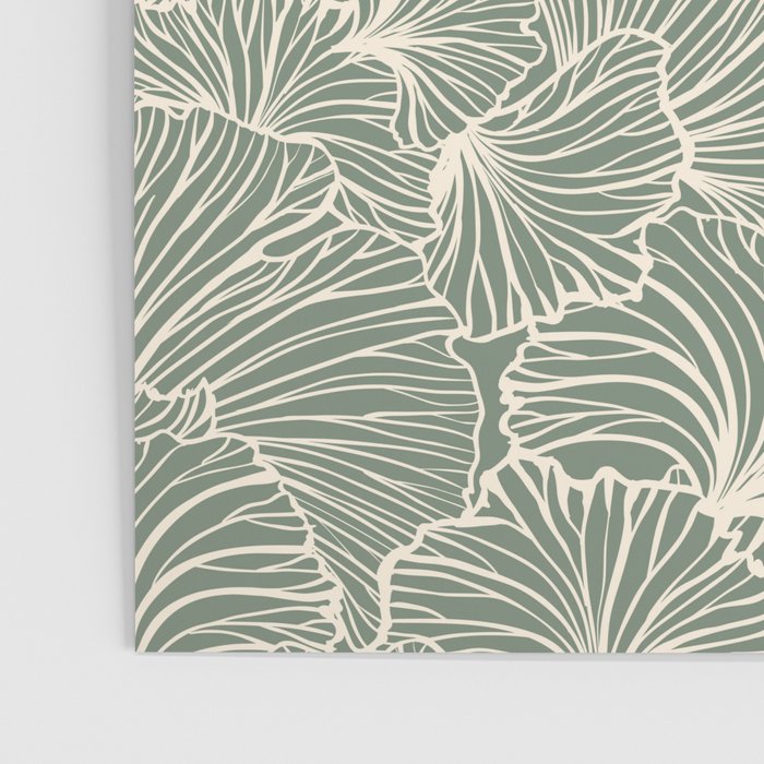 Decorative Nature Pattern, Sage Green and Ivory, Floral Prints Poster Gallery Image 3