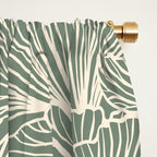 Decorative Nature Pattern, Sage Green and Ivory, Floral Prints Window Curtain Gallery Image 2