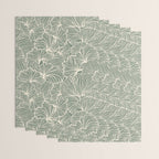 Decorative Nature Pattern, Sage Green and Ivory, Floral Prints Wrapping Paper Gallery Image 3