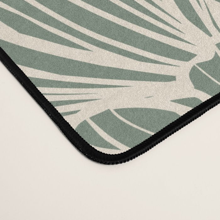 Decorative Nature Pattern, Sage Green and Ivory, Floral Prints Desk Mat Gallery Image 4