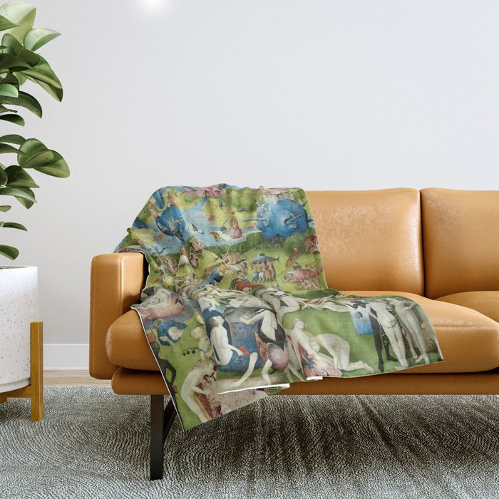 The Garden of Earthly Delights by Hieronymus Bosch Throw Blanket Gallery Image 1