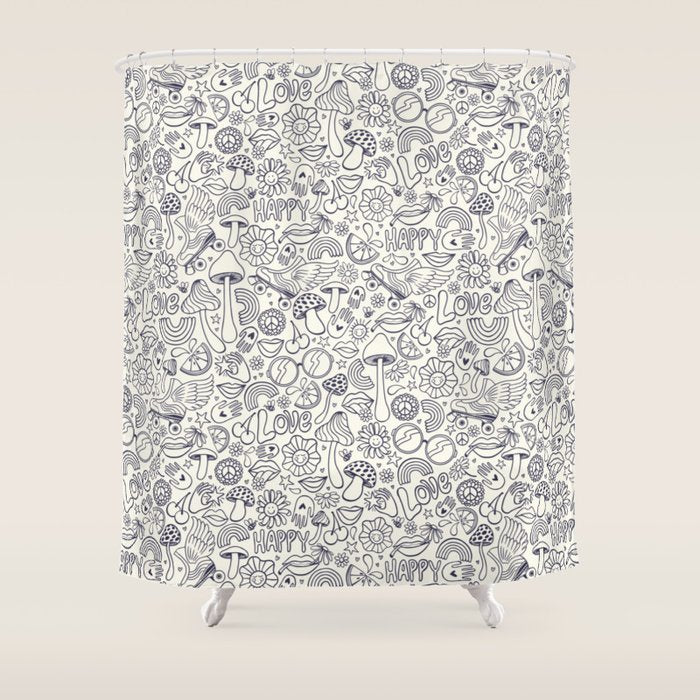 Love Happy Shower Curtain Gallery Image 1