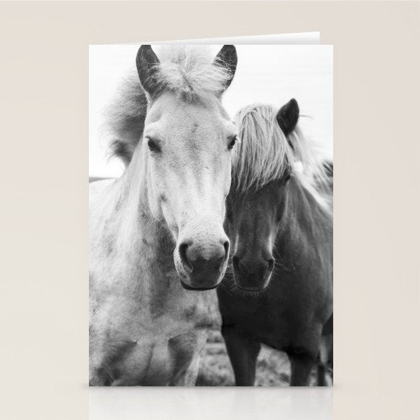 Black and White Horses Stationery Card Gallery Image 2